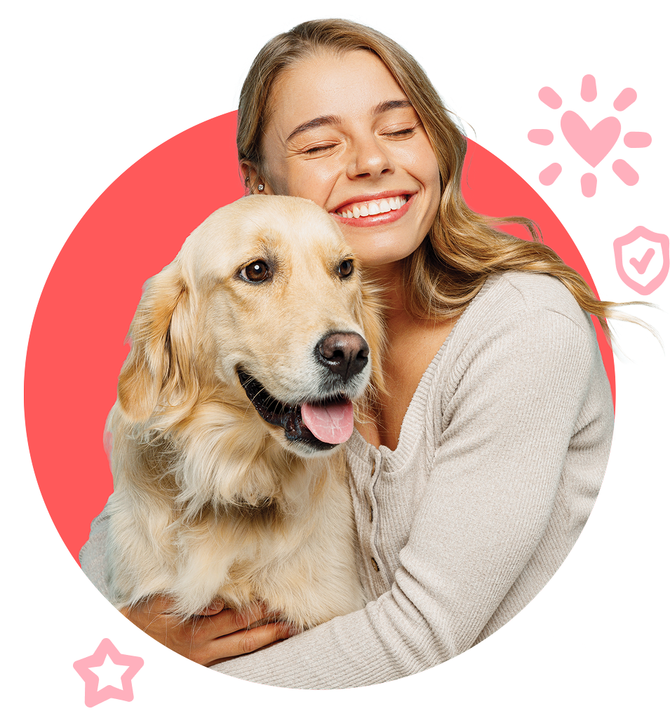 Happy woman with dog